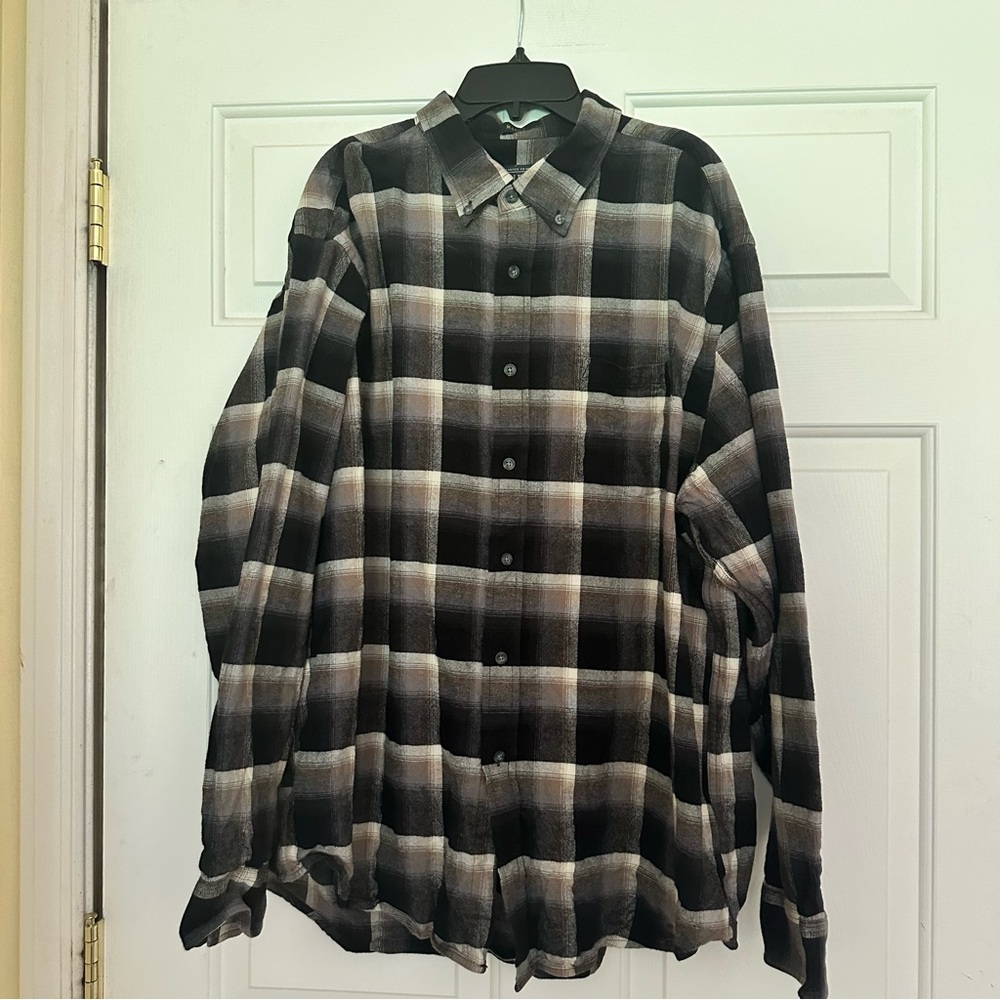 Pendleton Black, Gray & Cream Plaid Button-Down Shirt